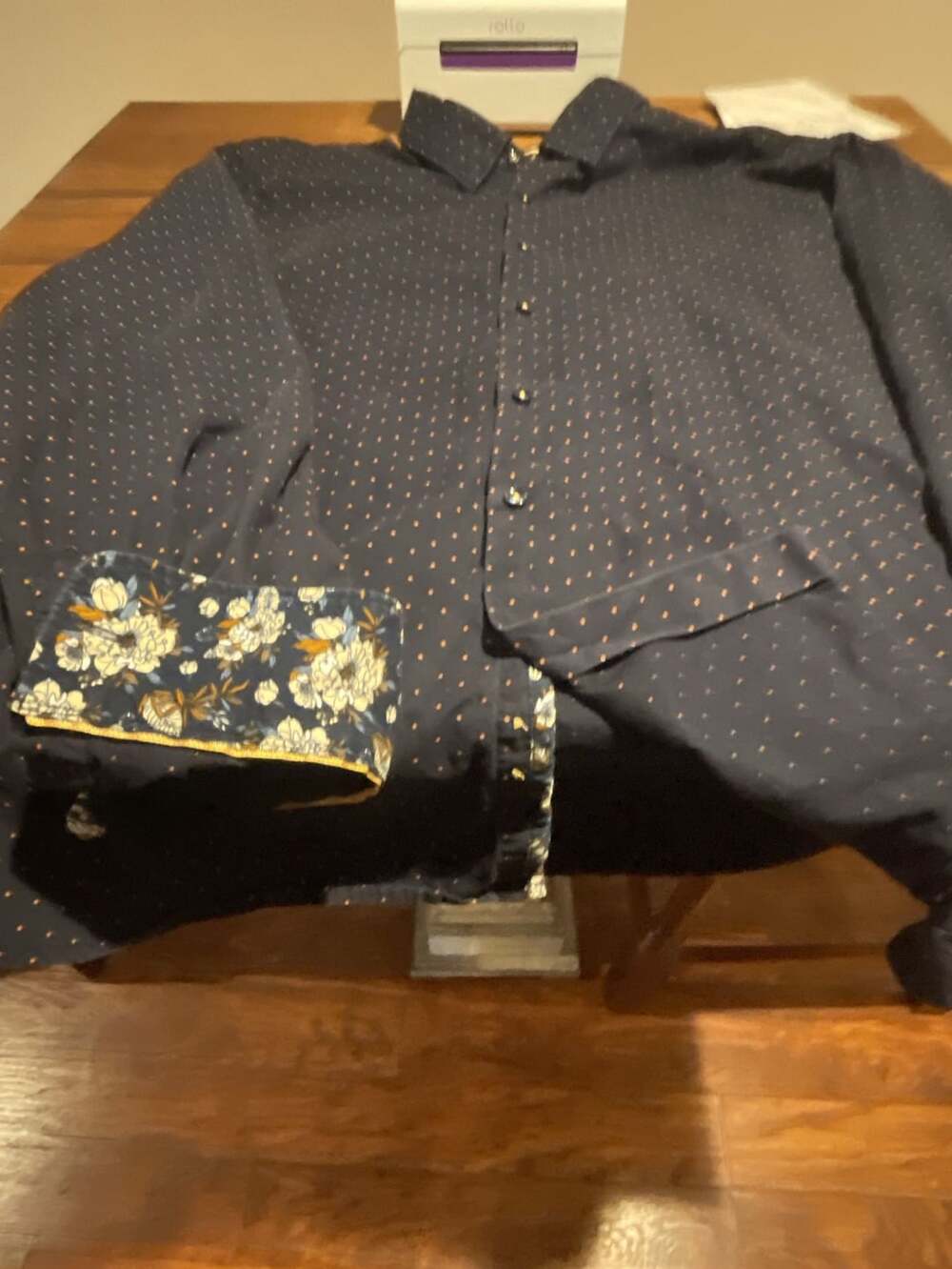 Cactus Man Ricky Singh Long Sleeve Button Up Shirt Size XL Blue Dot